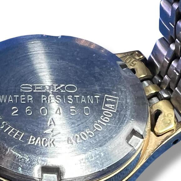 Seiko Women’s Watch Lot – 4205-0160 (Automatic) & 1N00-6R90 (Quartz) – Gold Tone - Picture 8 of 11